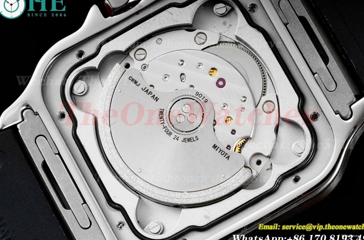 Santos MY9019 Rmn Cartier GF White SS XL 40MM De RU Mens 0412